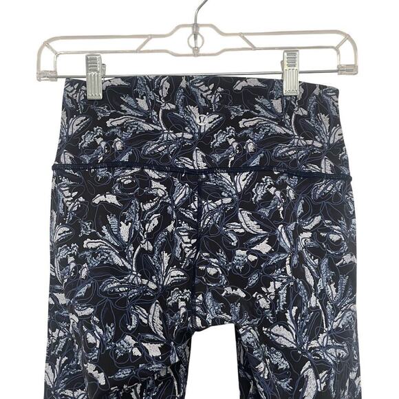 Lululemon Wunder Under Crop Leggings Blue Black Size 6 - Picture 5 of 7